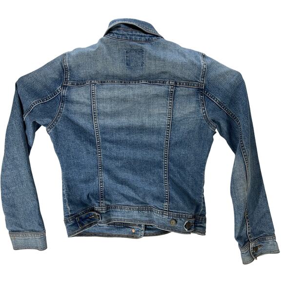 Old Navy Women Size M Denim Jacket Blue Medium Wash Trucker Button Front Classic - Picture 2 of 6